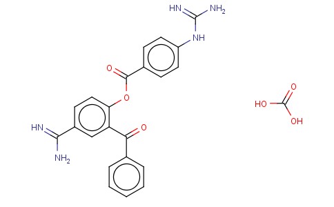 BENZOIC ACID, 4-((AMINOIMINOMETHYL)AMINO)-, 4-(AMINOIMINOMETHYL)-2-BEN ZOYLPHENYL ESTER, CARBONATE (